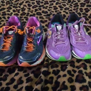 A pair of newton and brooks gts  newton 8.5 Brooks 8